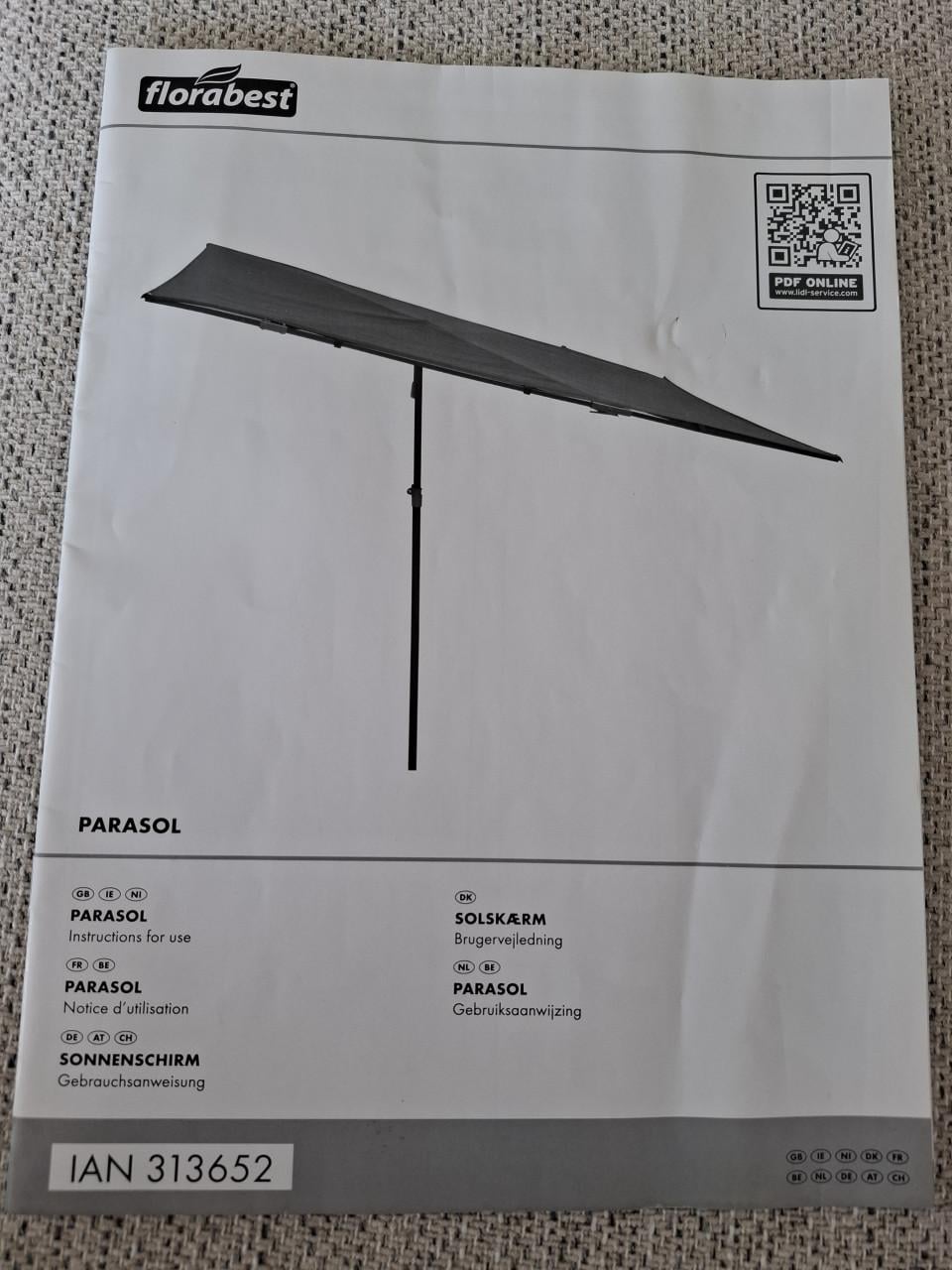 Parasol 210 x 150 cm