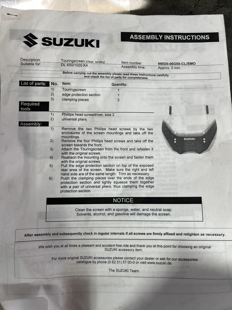 Motorblok en windscherm Suzuki Vstrom te koop