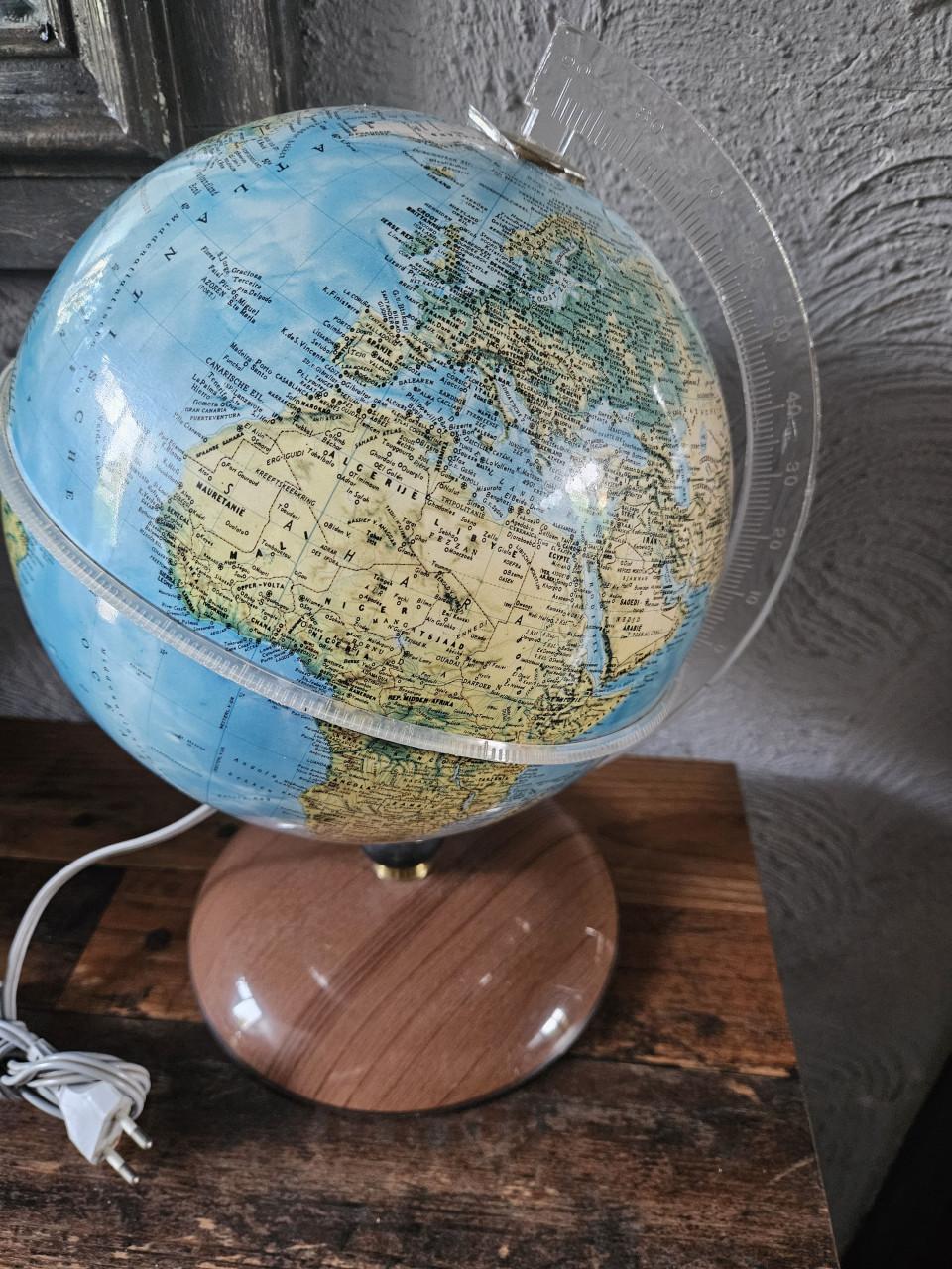 Vintage Wereldbol met Verlichting - Rico Florence italy