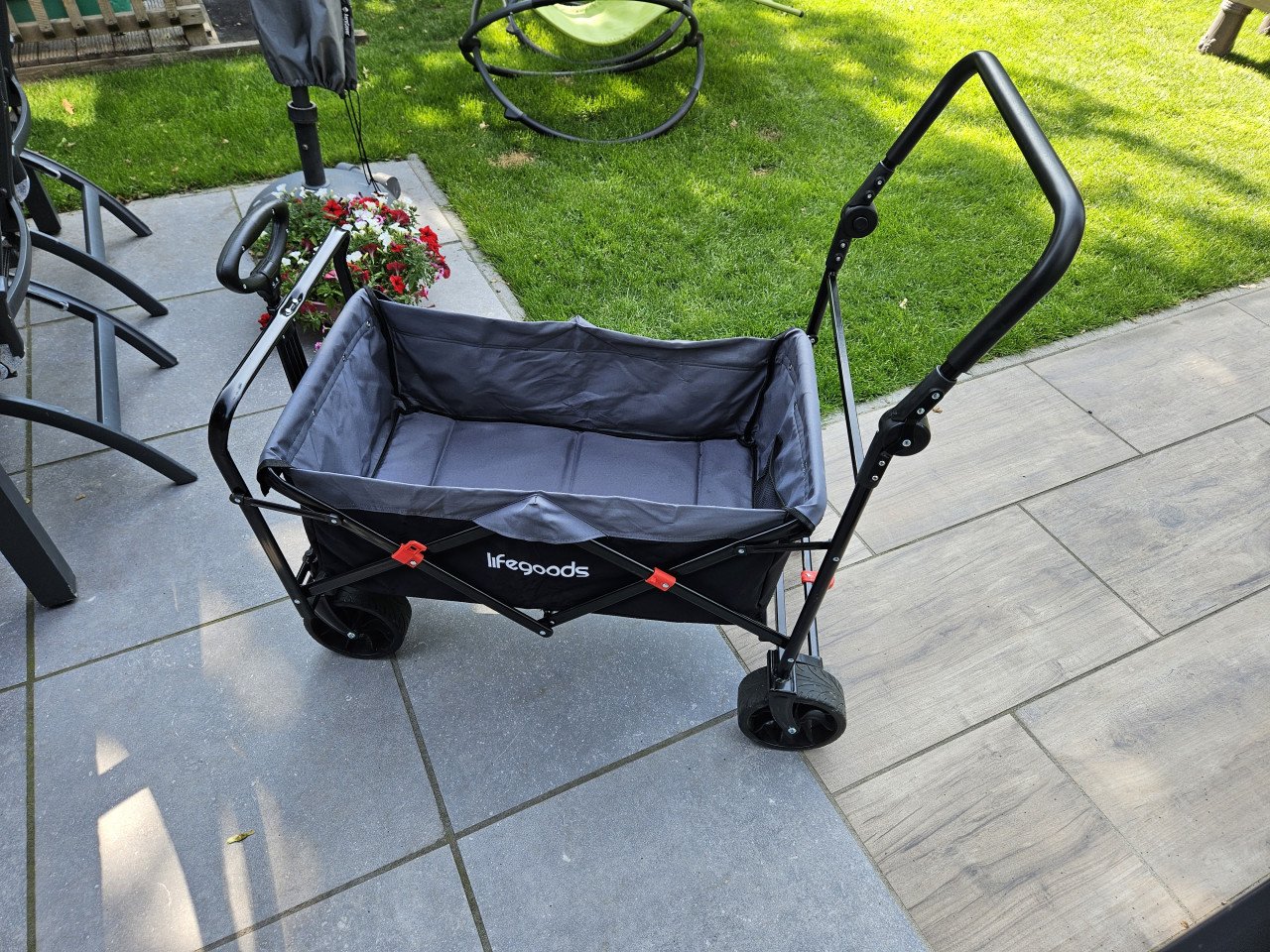 Opvouwbare bolderwagen met rubberen wielen