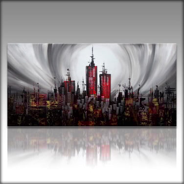 " City at Night "  prachtig Acrylschilderij van Gia Hung