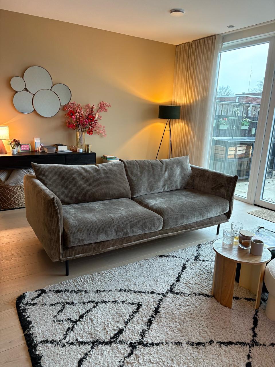 Bruine stoffen 3-zits bank van Loods 5