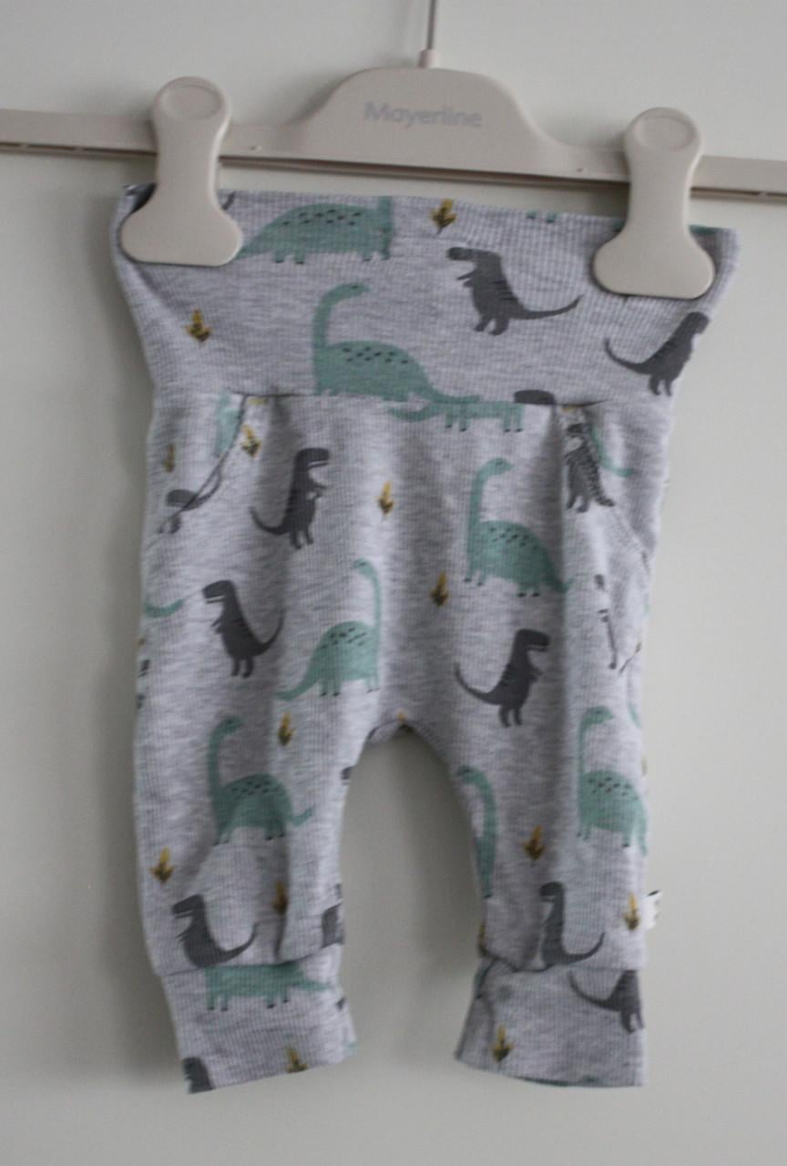 Grijs broekje met print  dino maat 56
