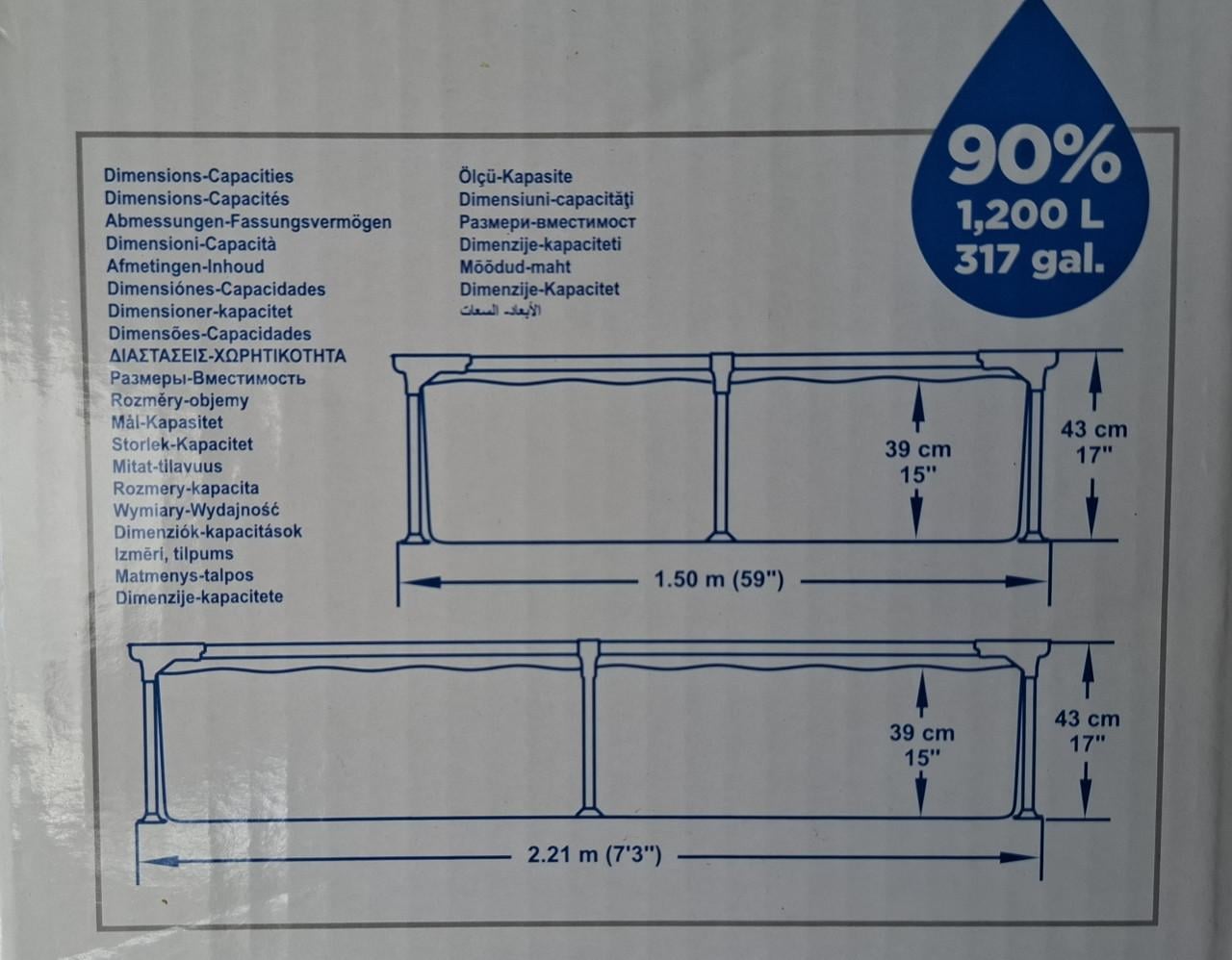Bestway zwembad 2,21 x 1,50 mtr. Zgan