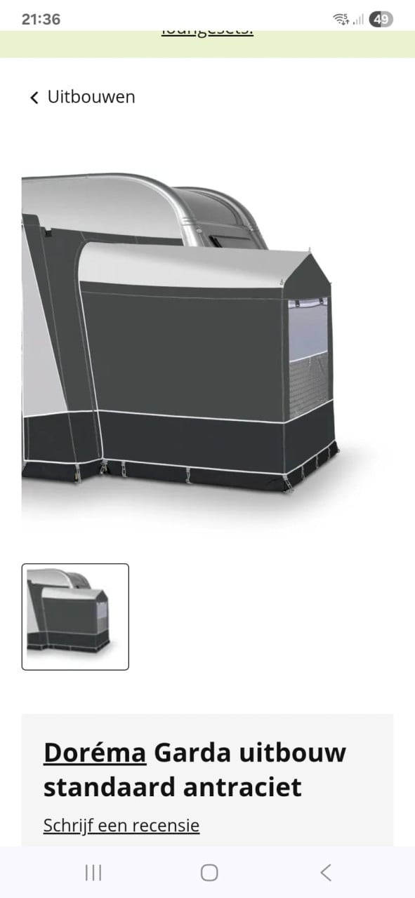 Dorema Aanbouw tent