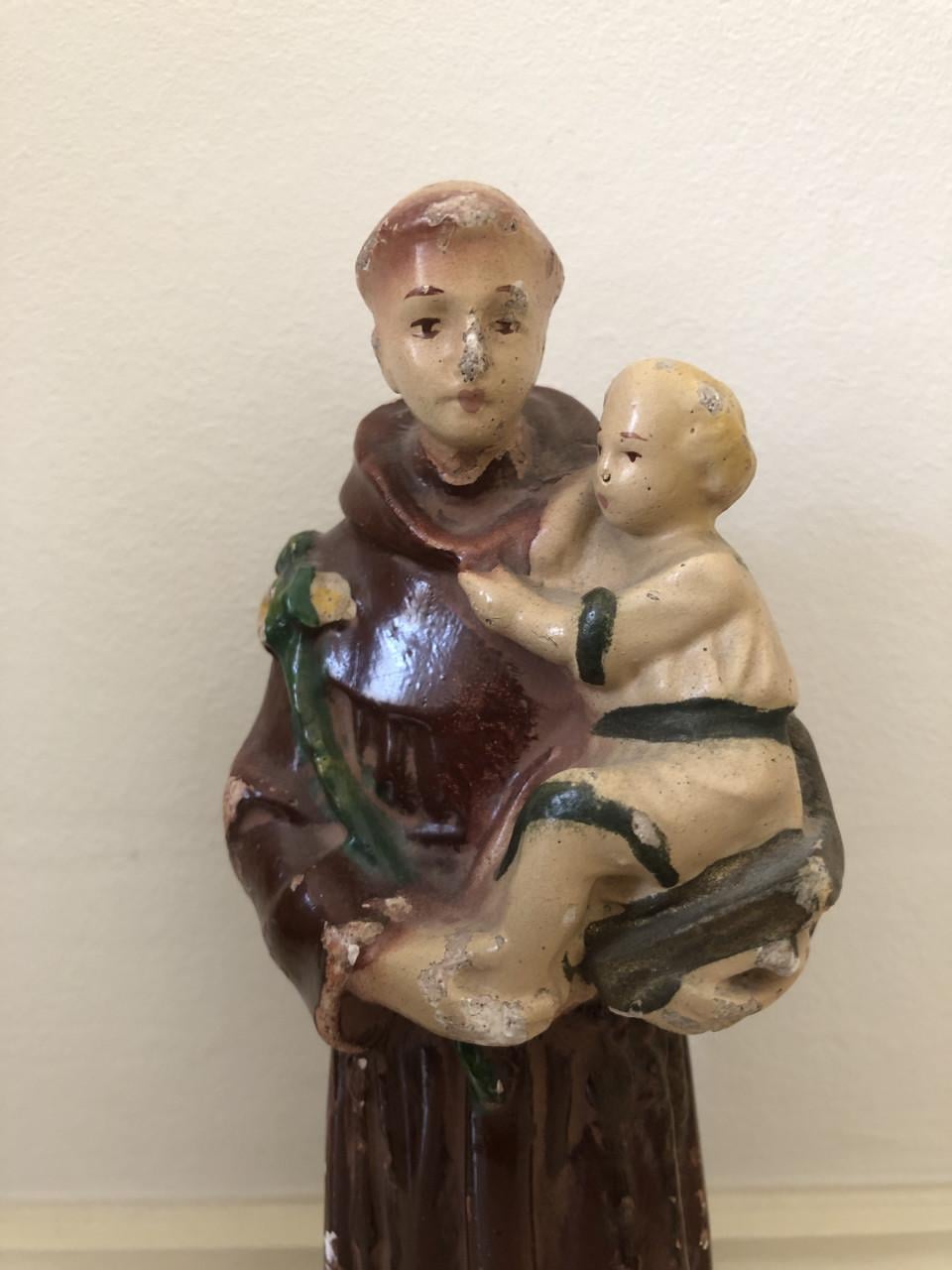 Mooi brocante heilig st. Antonius beeldje