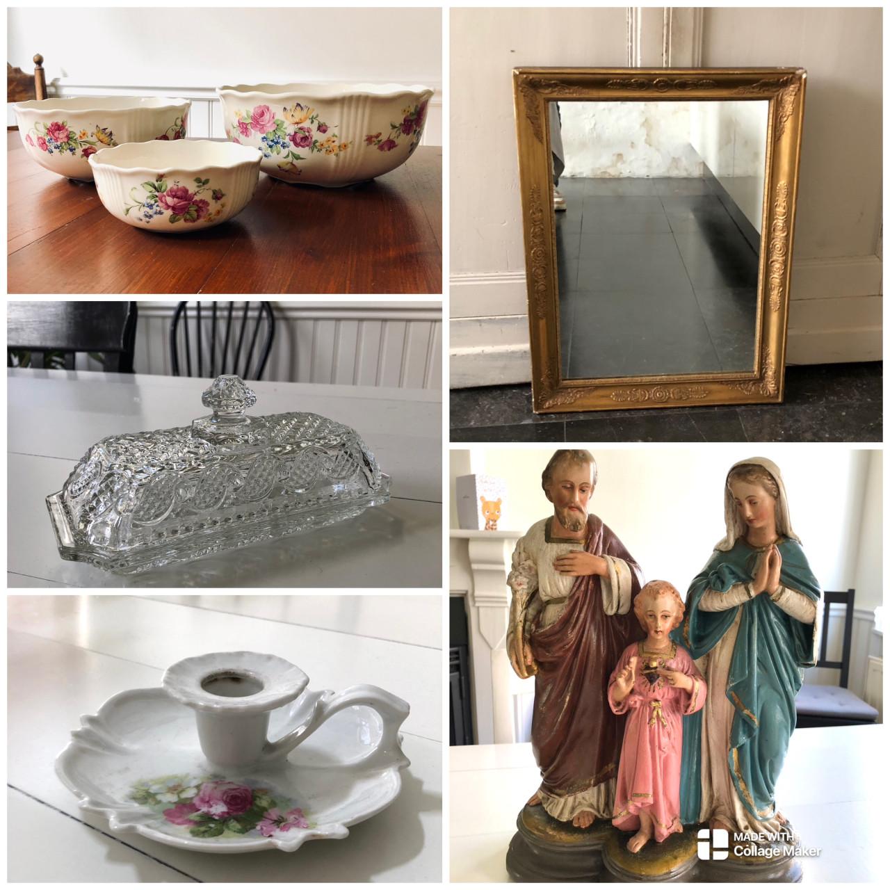 Diverse mooie oude brocante ( religie ) spulletjes