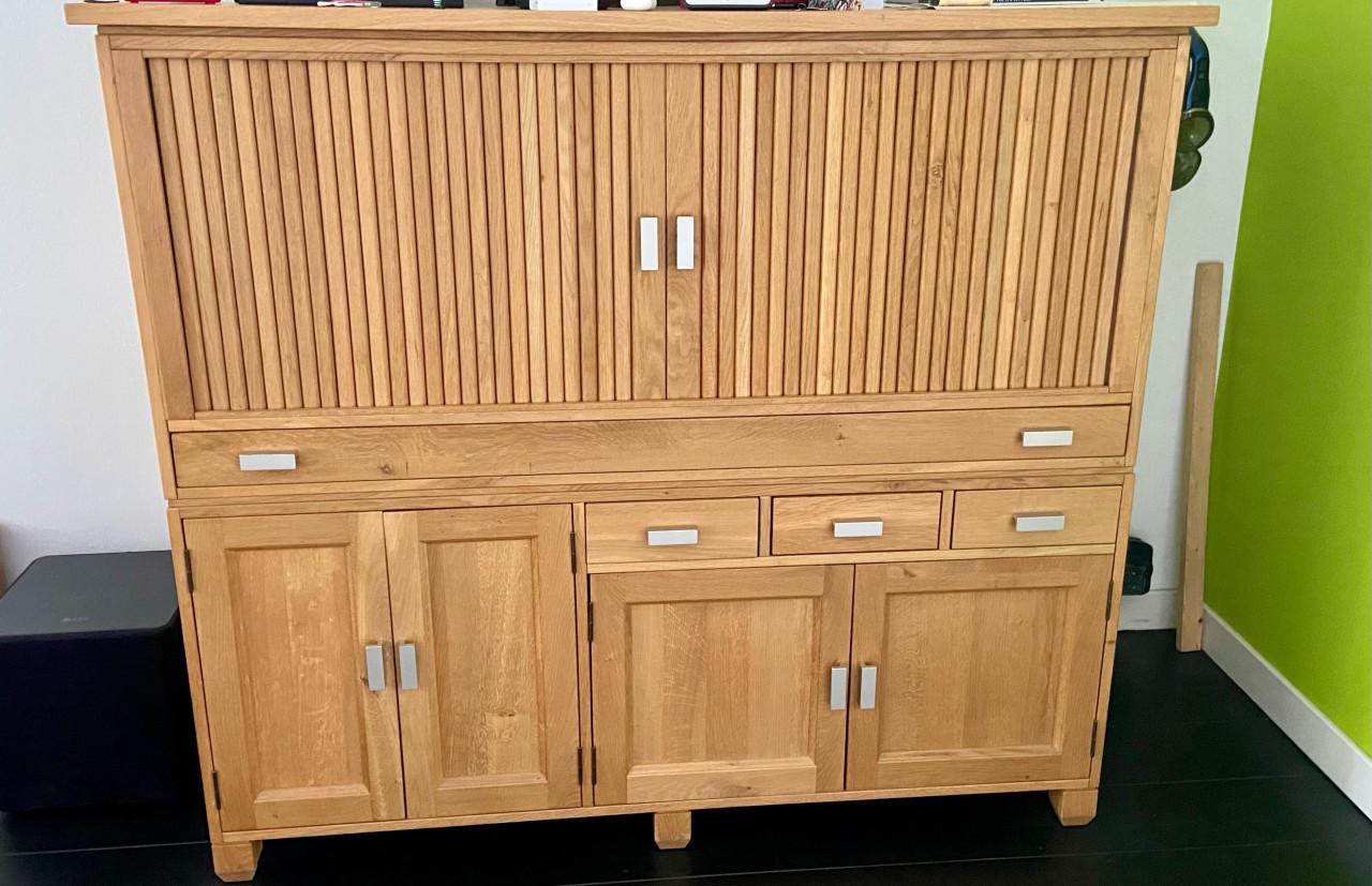 Kast massief licht eiken (Portegies Meubelfabriek)