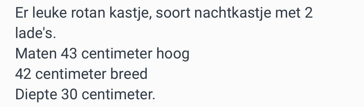 Superleuk oud rotan kastje met twee laadjes