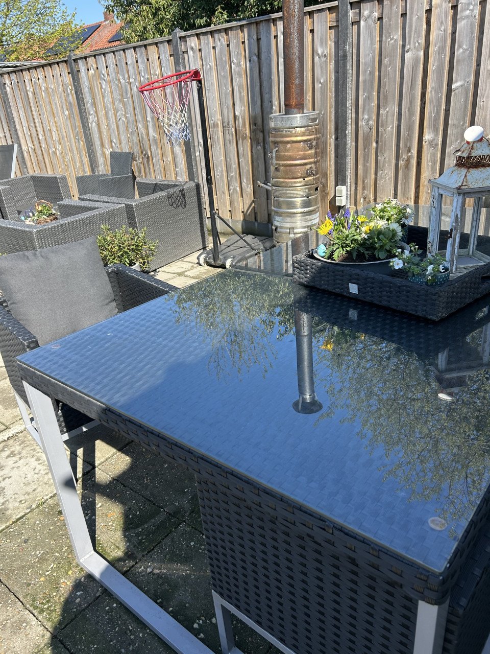 Wicker tuinset voor 6 personen