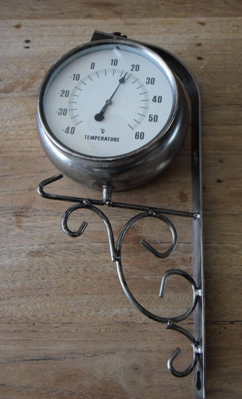 Wandklok / stationsklok met thermometer