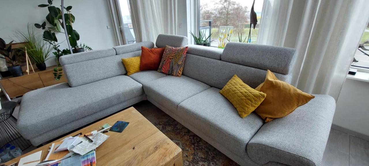 Lichtgrijs, stoffen Poortvliet hoekbank