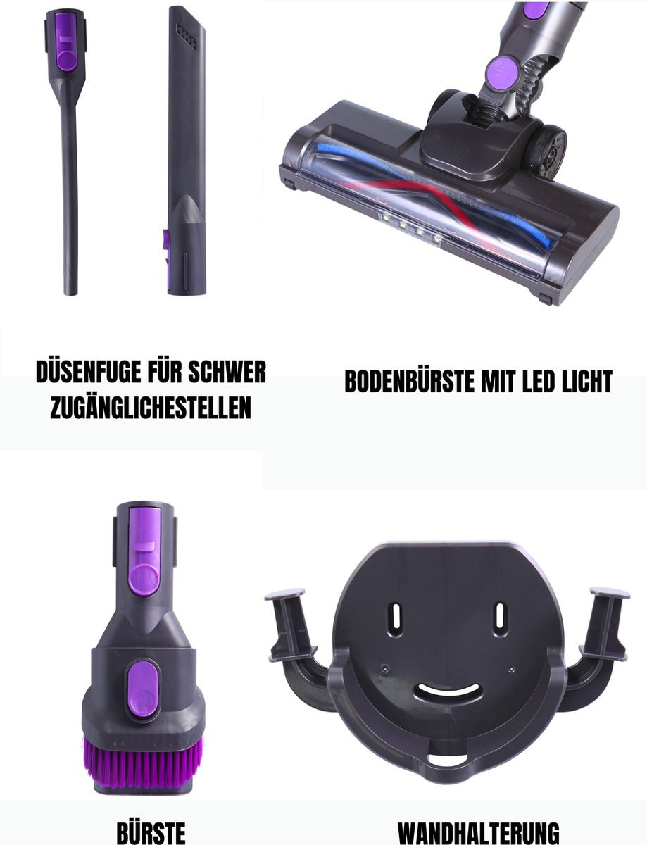 Stofzuiger Draadloos met led verlichting