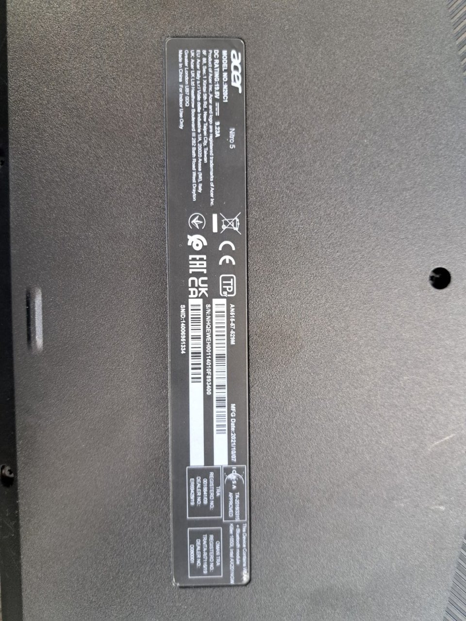 Acer Nitro 5 AN515-57-529M, 3060 GTX, RAM: 8 GB  512 GB opslag SSD Proc: i5