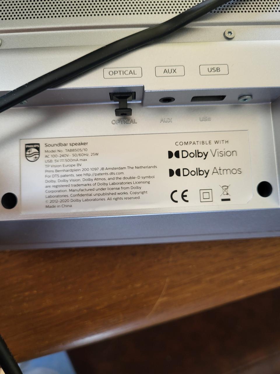 Phillips TAB8505/10 soundbar met draadloze subwoofer 2.1 kanalen.