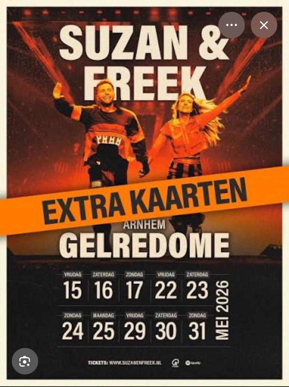 2 kaartjes Suzan en Freek