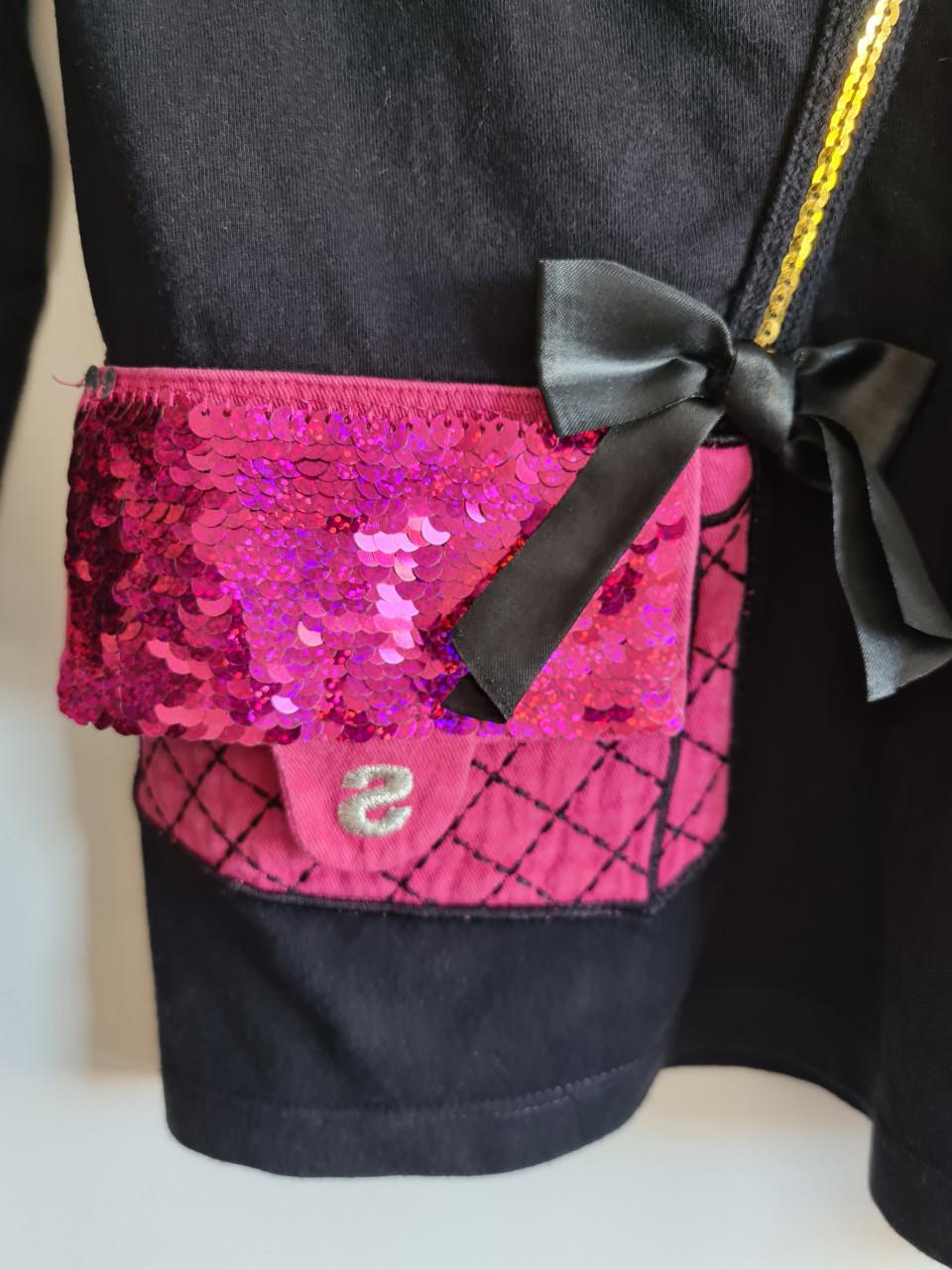 Desigual zwarte longsleeve met pailletten tasje  Mt 134-140