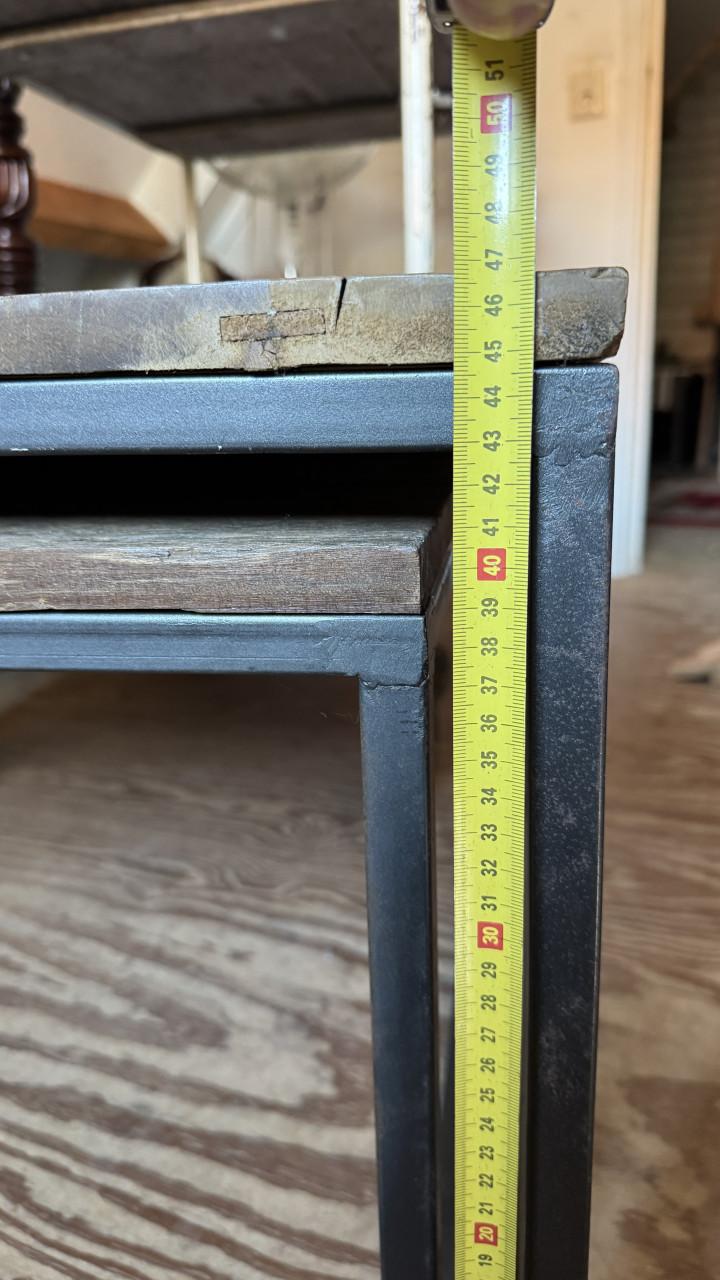 Industriële bijzettafeltjes - set 3 stuks