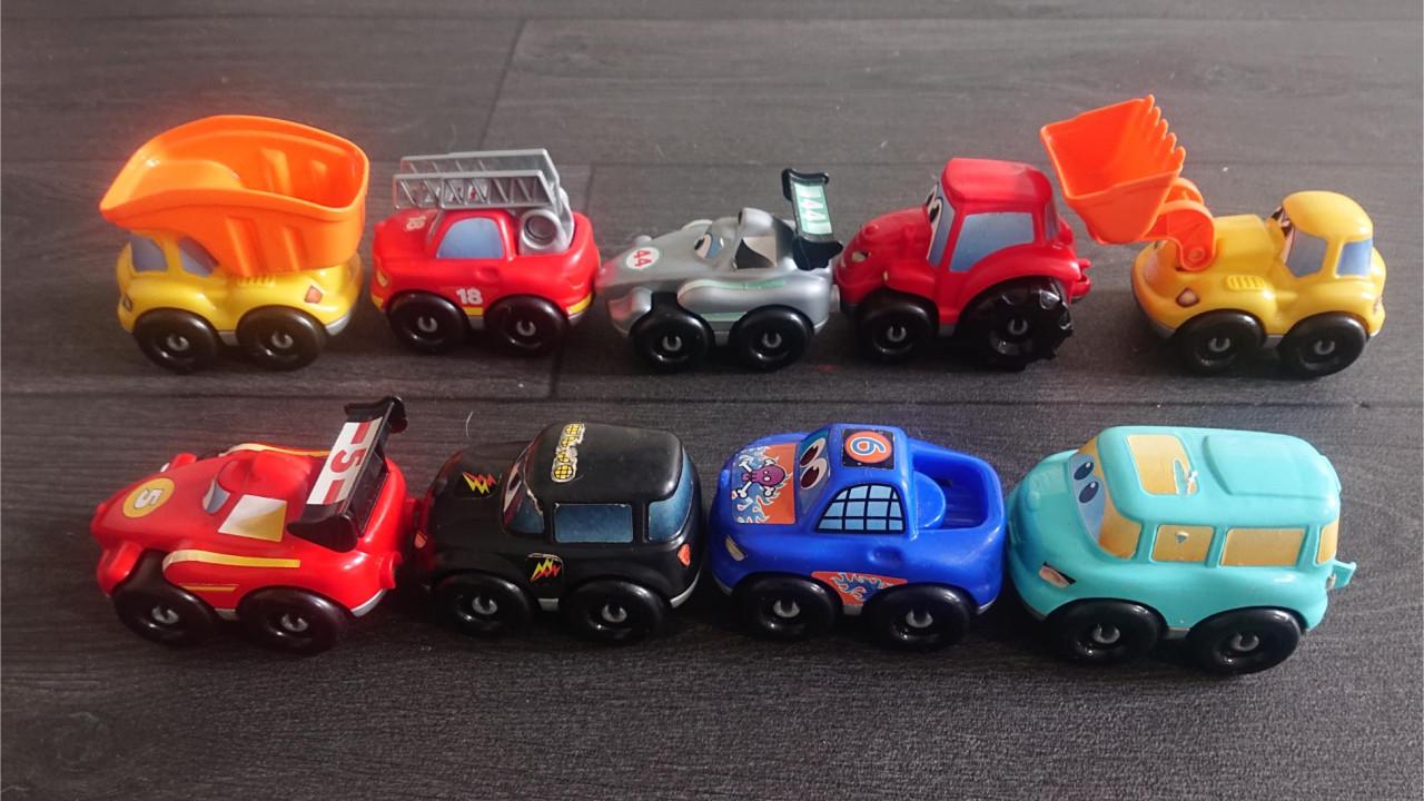 Set monster auto's 9 stuks