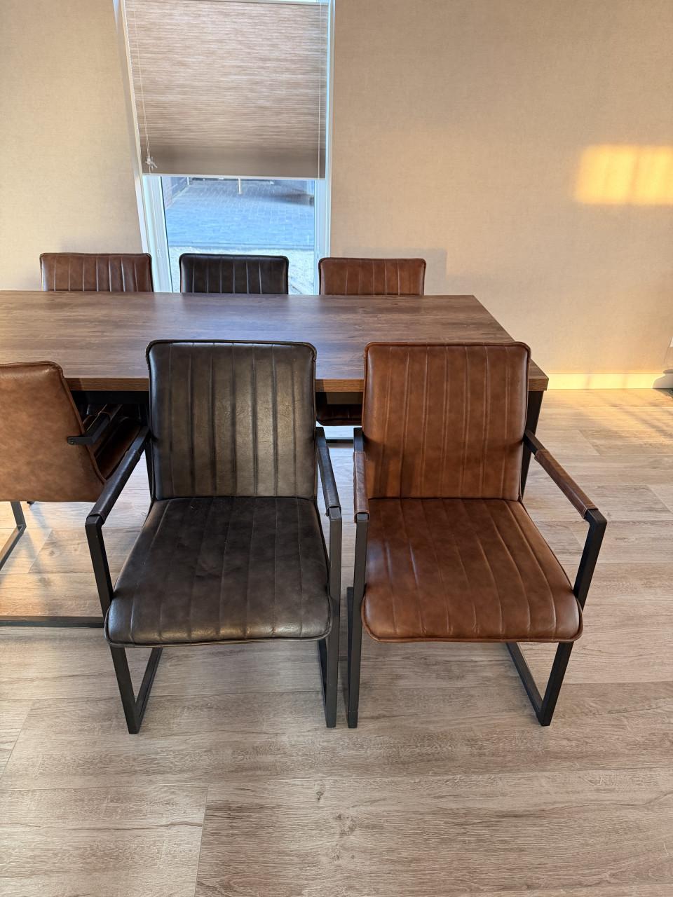 Eetkamerset met 6 stoelen - industrieel