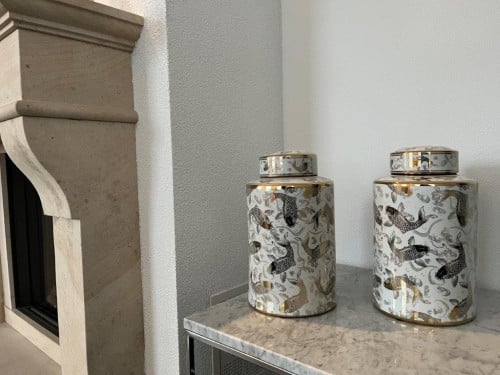 Set grote vazen - gouden koi karpers