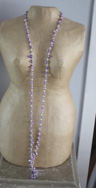 Paars tinten  kralen ketting