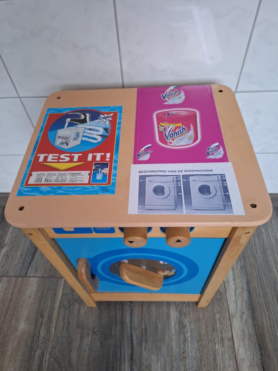 Houten wasmachine kinderspeelgoed