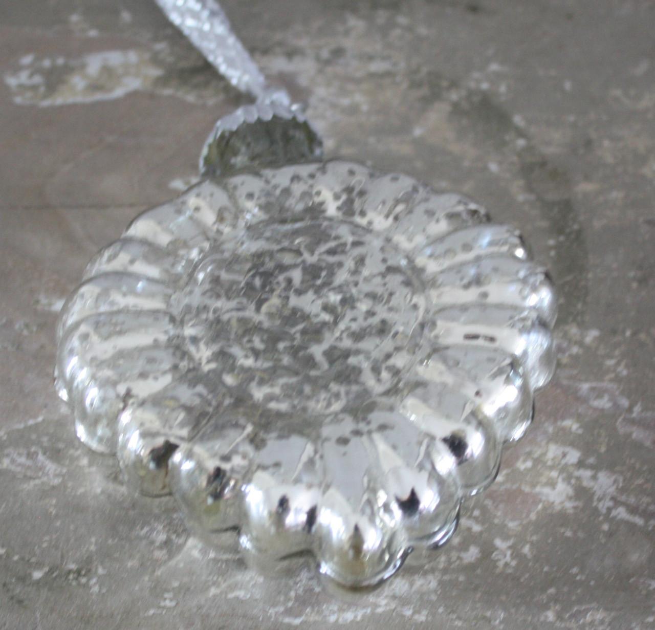 Glazen kerst bal hart zilverkleur nr 3