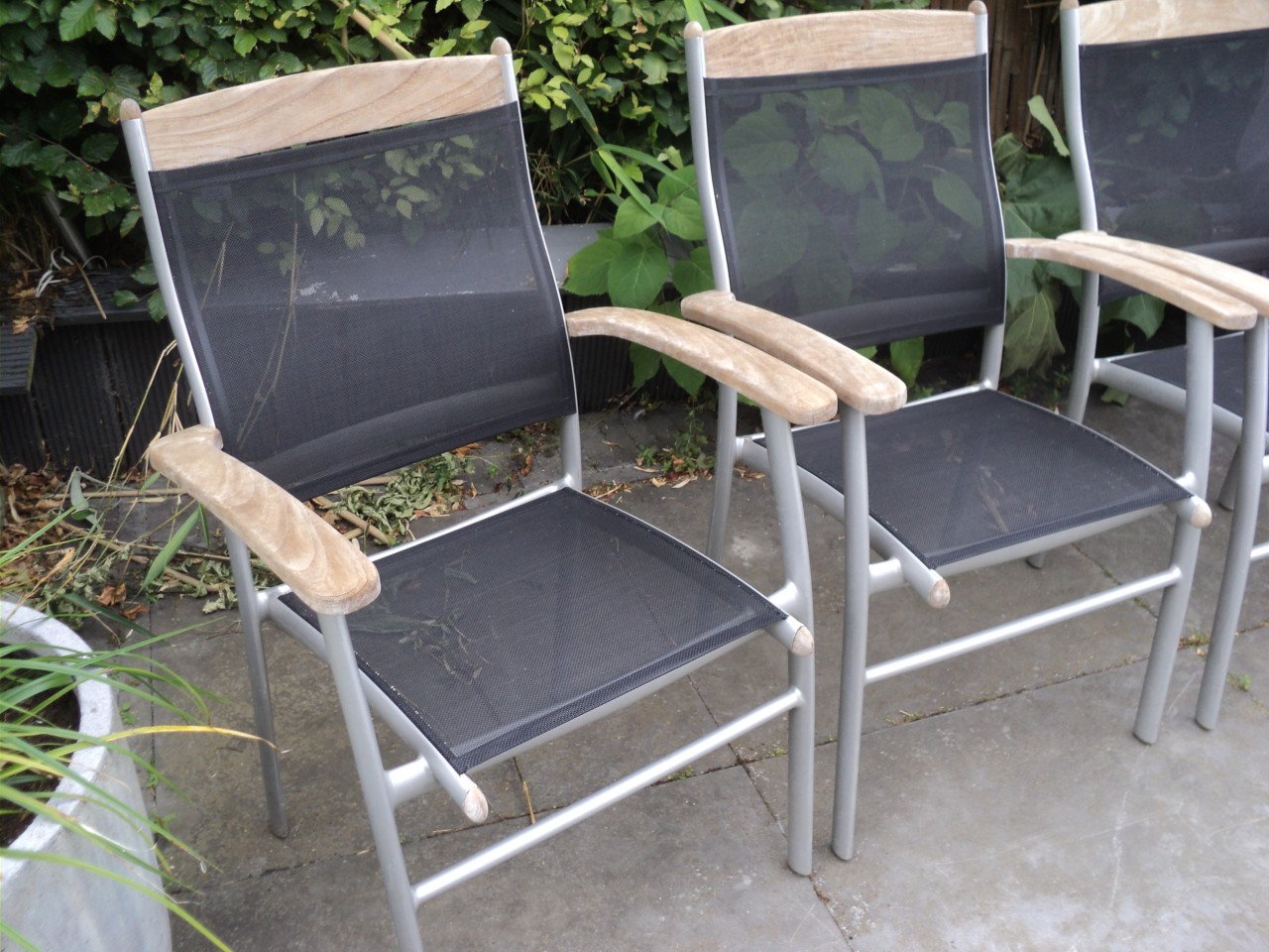 6 Mooie TEAK HOUTEN tuinstoelen