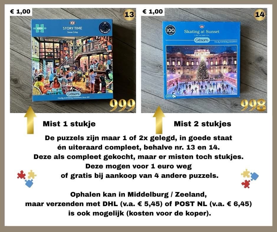 🧩 9 mooie legpuzzels te koop, waarvan 2 kerstpuzzels. 🧩
