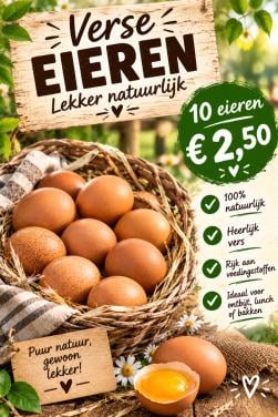 Eieren 10 stuks €2,50
