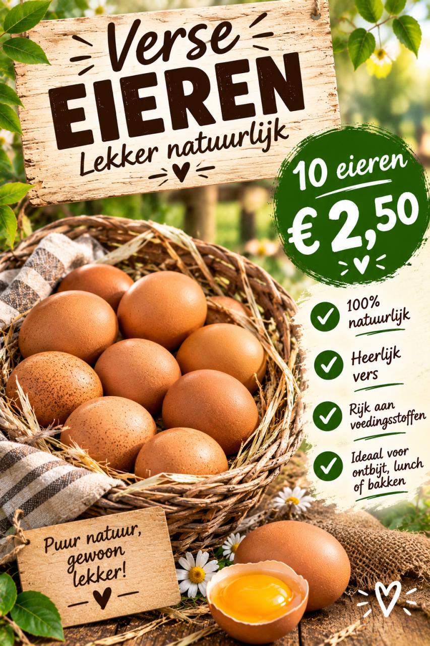 Eieren 10 stuks €2,50