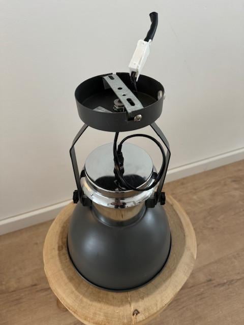 Plafondlamp, metaal / chroom, Industrie-stijl, factory-stijl, scheepslamp