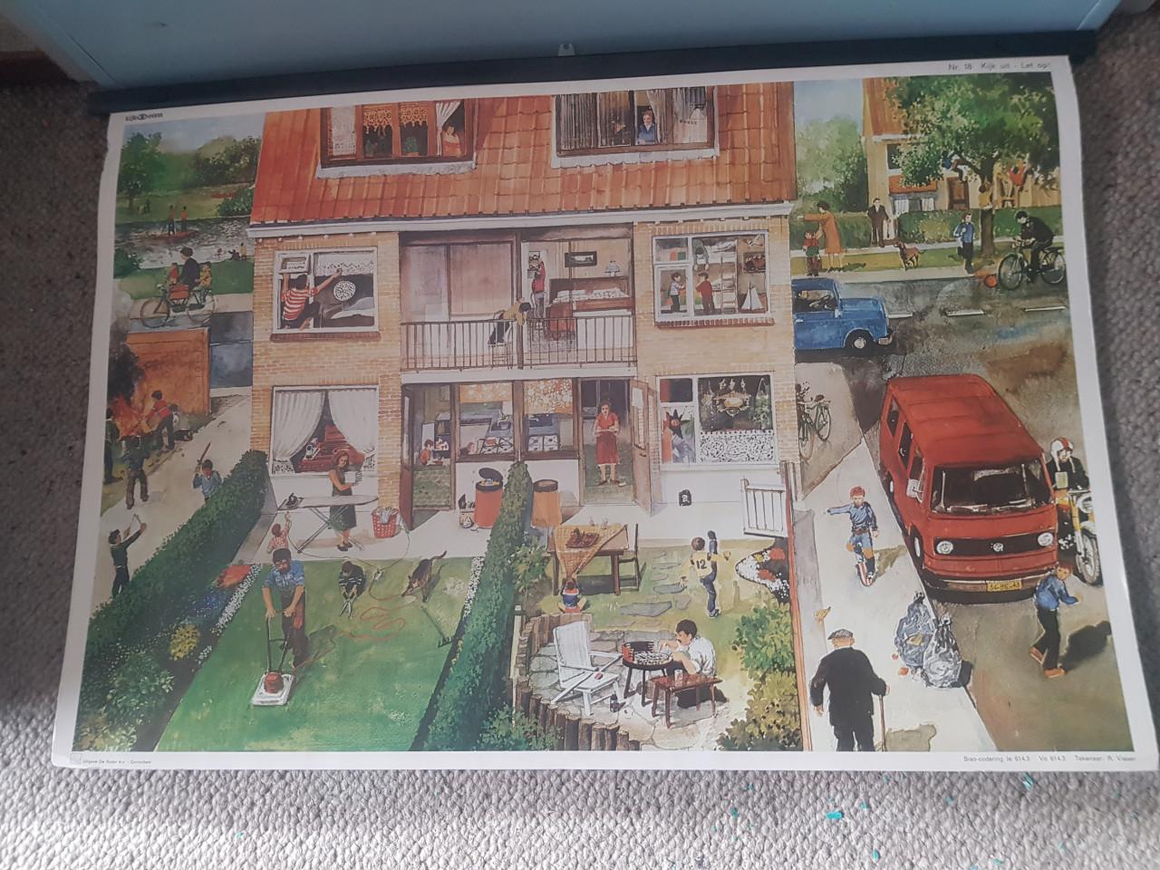 3 koffers met schoolplaten