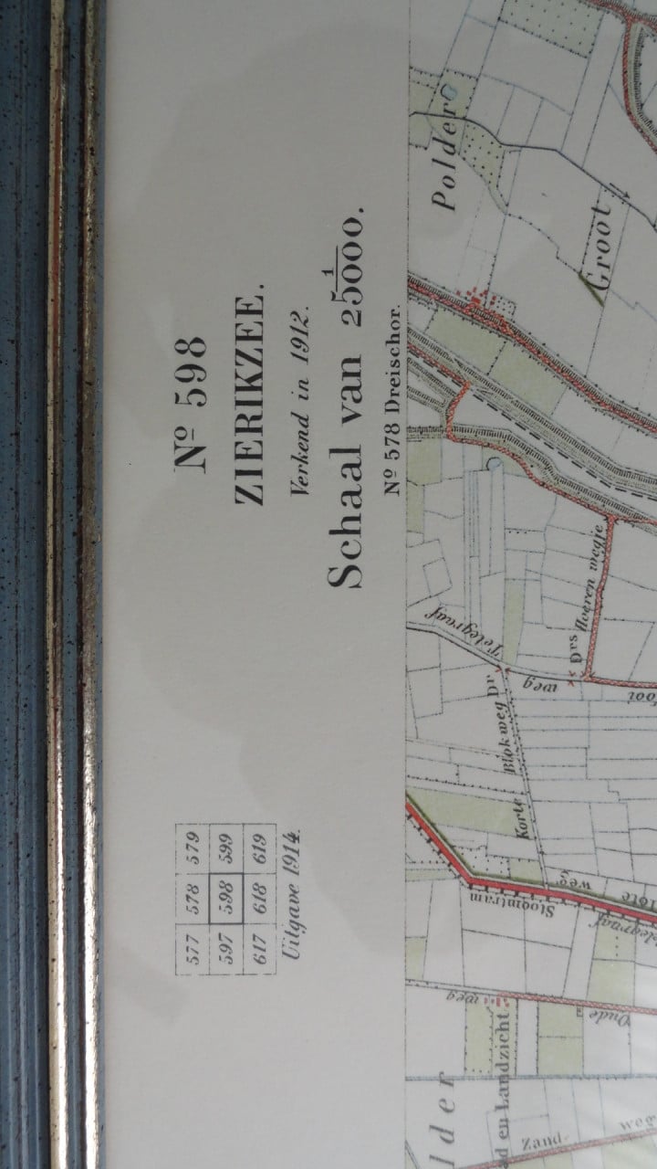 Topografische kaart Zierikzee en omgeving. Situatie ± 1912 - Herdruk 2004.