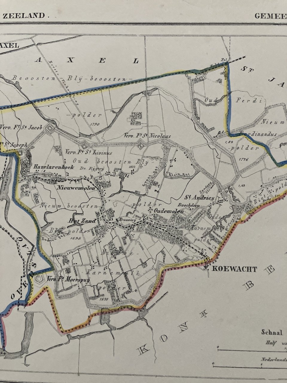 Topografische kaart gemeente Koewacht