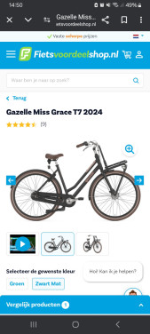 Nieuwe gazelle miss grace fiets mét bagagedrager