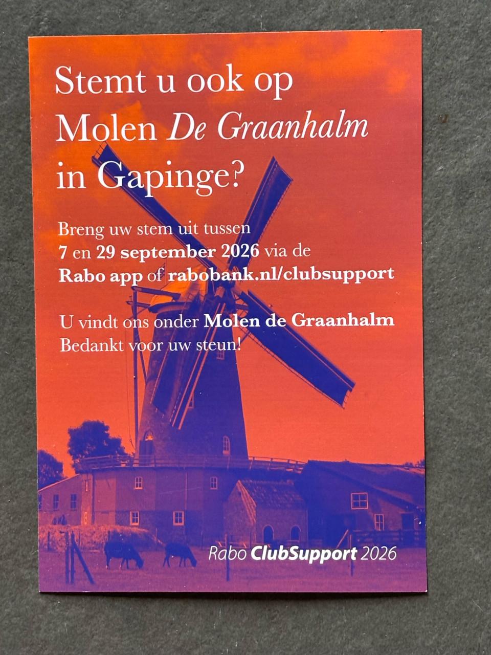 Stemt U ook op Molen De Graanhalm?