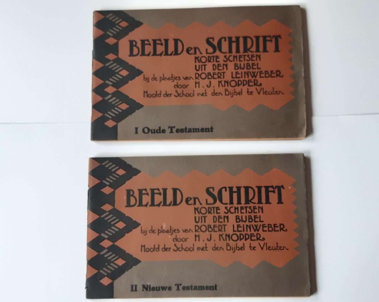 2 Zondagschoolboekjes: beeld & schrift Robert Leinweber, Knopper, Vleuten