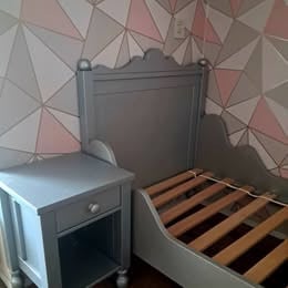 Bopita bed Belle + nachtkastje zilver