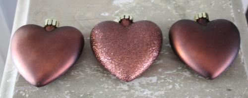 Set van 3 kunststof hart hangers