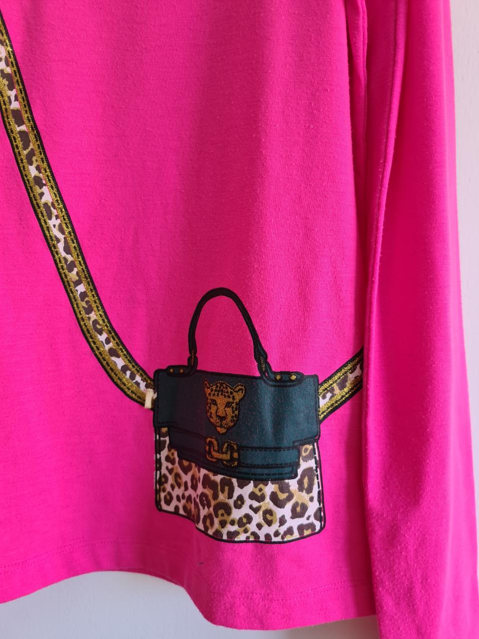 Persival fuchsia roze longsleeve met tasje applicatie  Mt 140-146