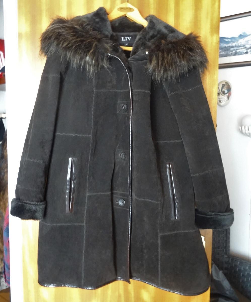 Zwarte ECHT leren suedé jas.ALS NIEUW! heel mooi! merk LIV