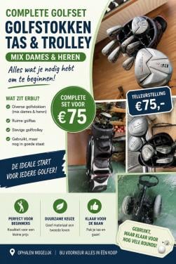 Golf stokken man -vrouw - Trolley en tas