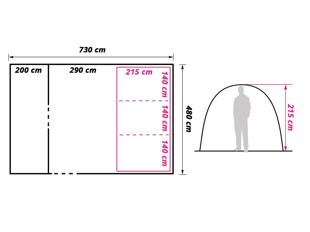 Mooie ruime tent incl. bagagewagen