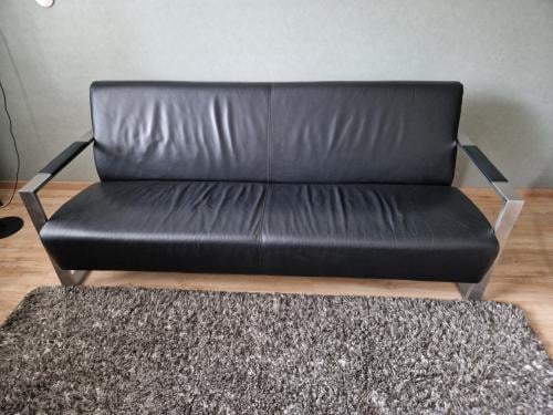 Montel bank zwart leer