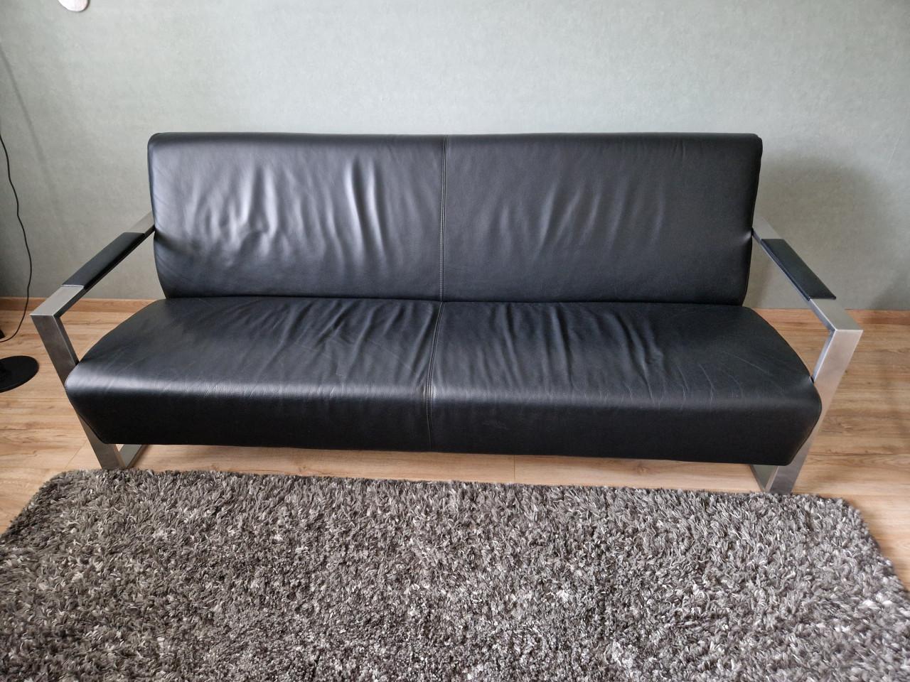 Montel bank zwart leer