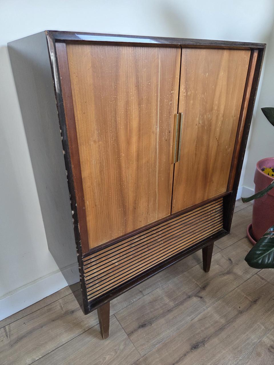 Vintage jaren 60 Philips tv audio kastje
