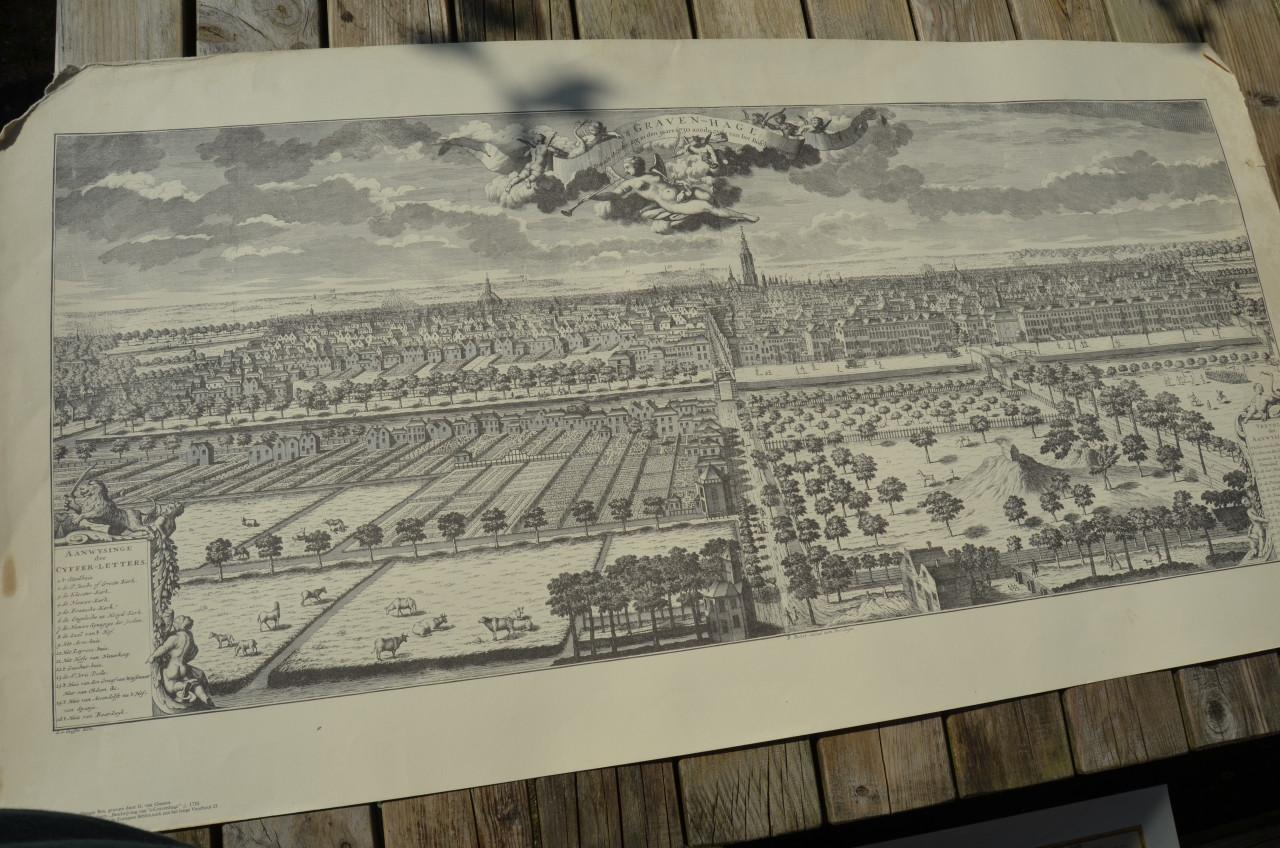 Grote dressoirprent Den Haag 105 x 55 cm