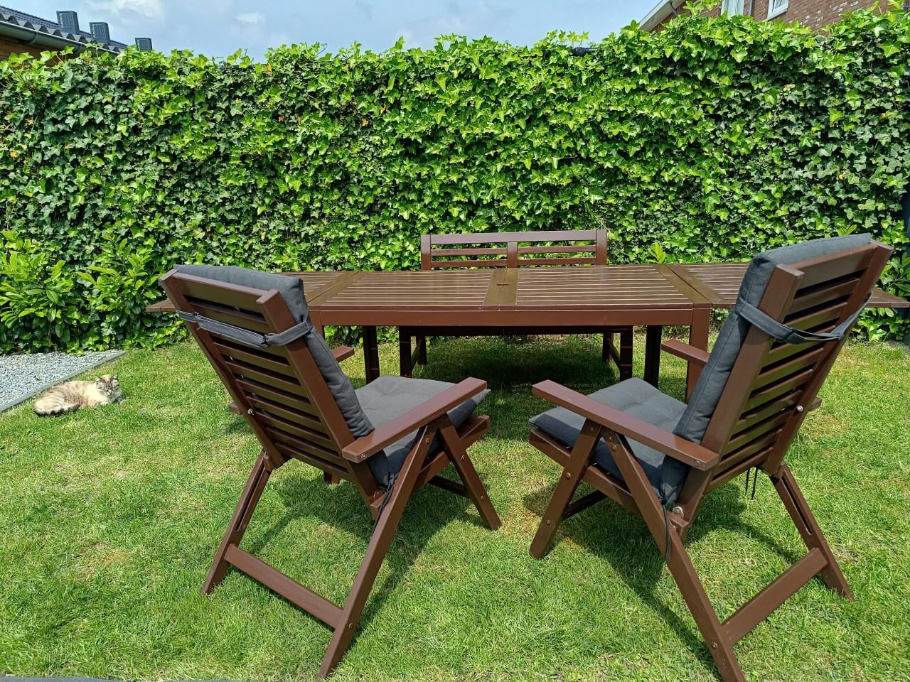 IKEA APPLARO tuinset te koop – bruin gebeitst massief hout